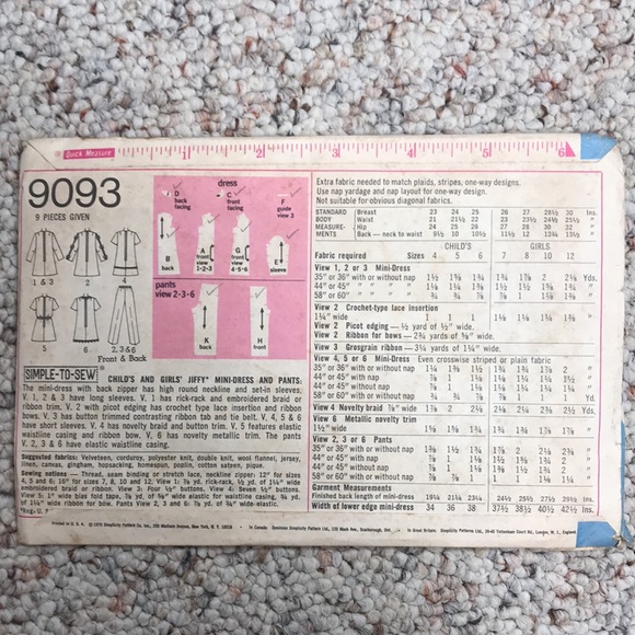 Vintage kids sewing patterns - size 4 - Picture 3 of 9